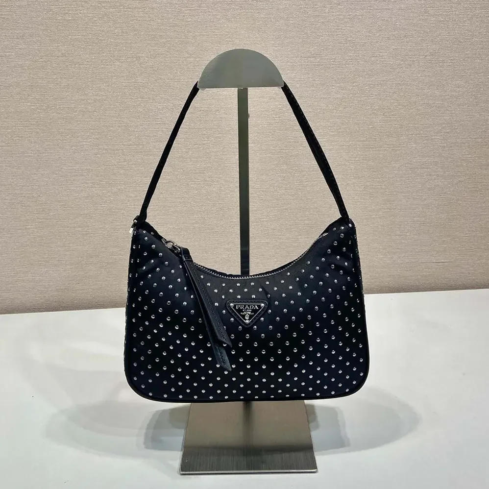 Prada Re-Edition Re-Nylon Mini Bag with Studs for Women Prada Re-Edition Re-Nylon Mini Bag with Studs for Women