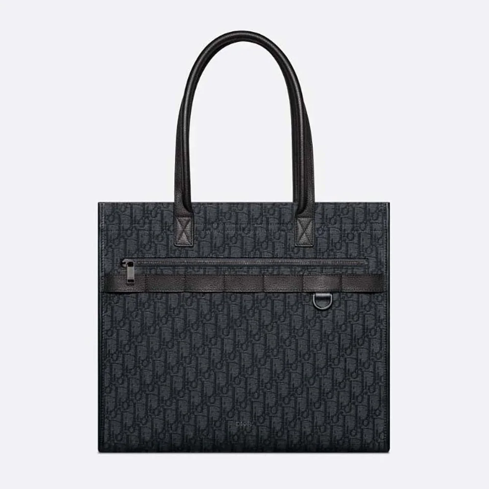 Dior Safari Tote Bag Black Dior Oblique Jacquard and Grained Calfskin for Men Dior Safari Tote Bag Black Dior Oblique Jacquard and Grained Calfskin for Men