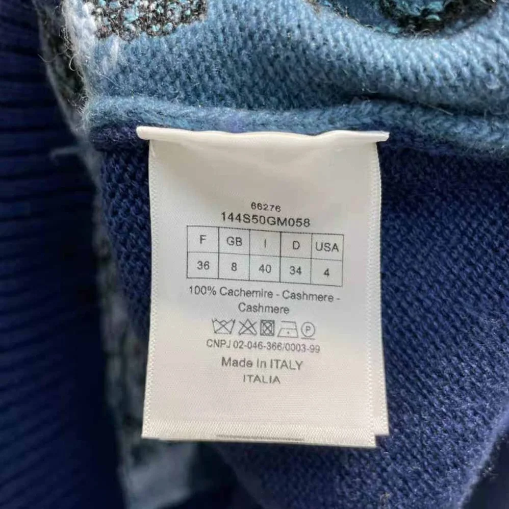 Dior Sweater Blue Dior Around The World Cashmere for Women