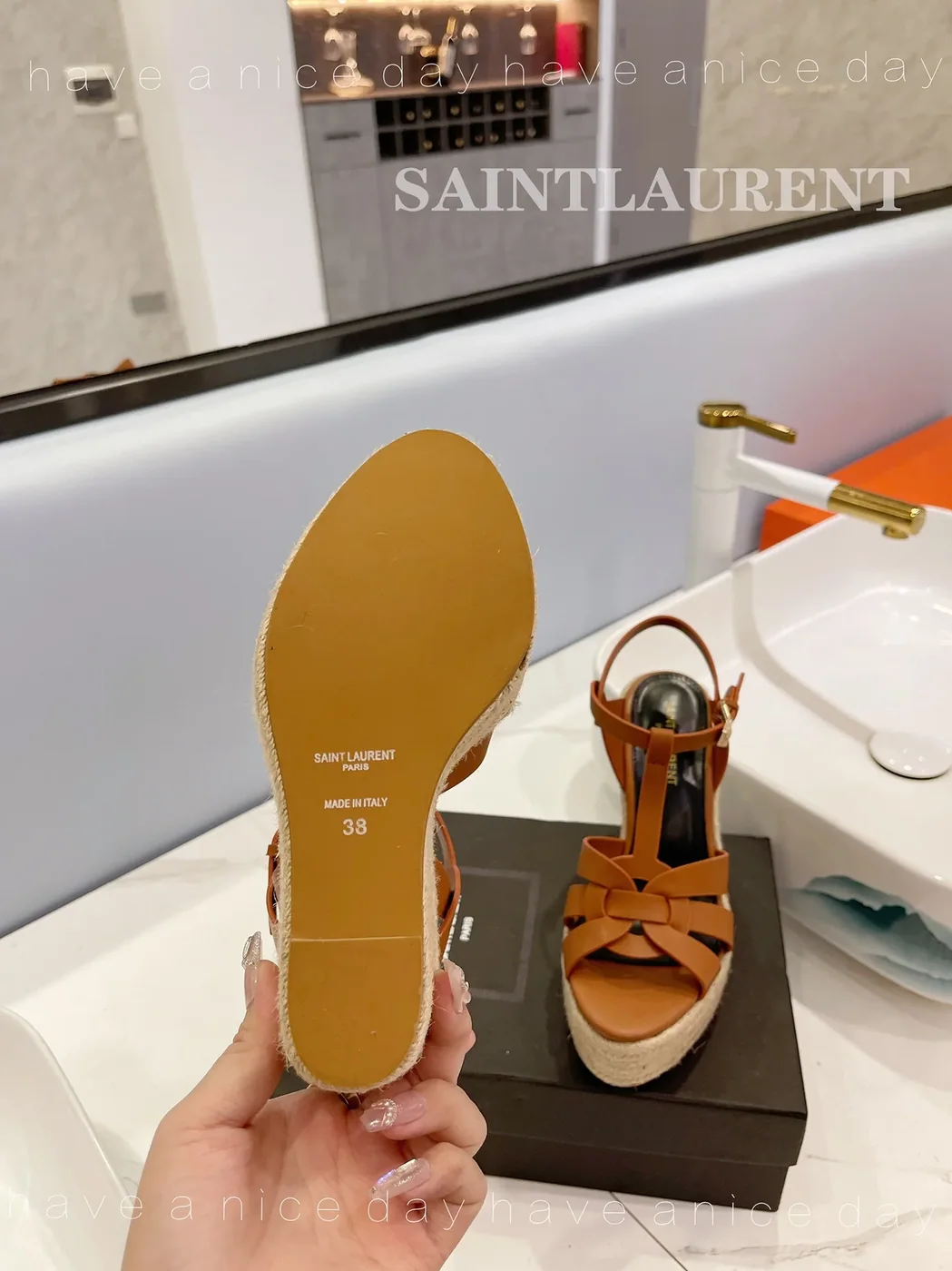 Saint Laurent Tribute Espadrilles In Smooth Brown Saint Laurent Tribute Espadrilles In Smooth Brown