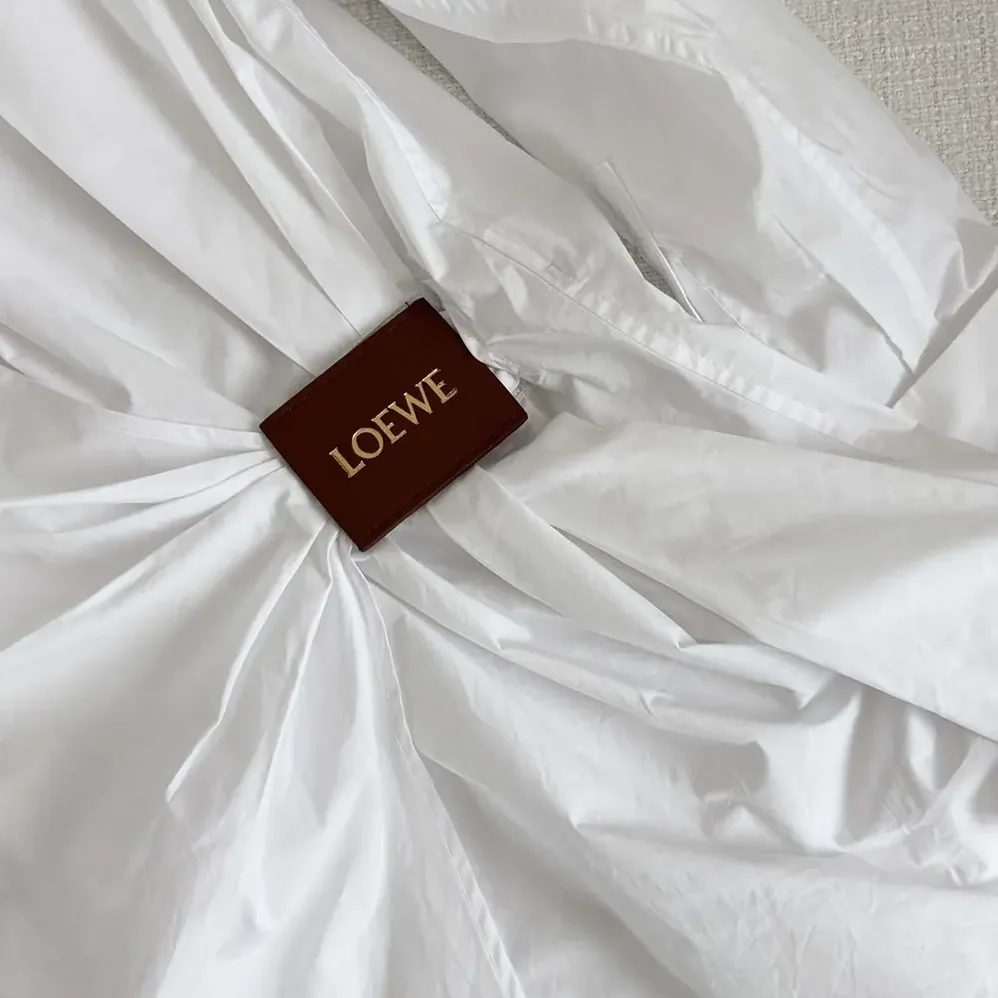 Loewe Draped Shirt in Cotton for Women in White