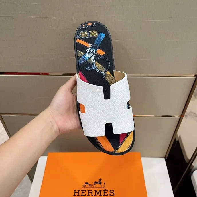 Hermes Izmir Sandals White in Multicolor Hermes Izmir Sandals White in Multicolor