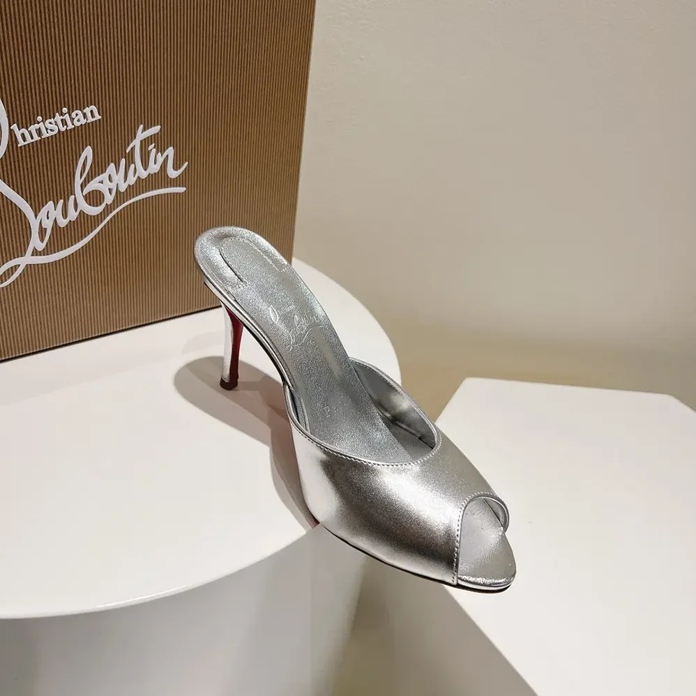 Christian Louboutin Me Dolly 100 mm Mules Nappa leather for Women in Silver Christian Louboutin Me Dolly 100 mm Mules Nappa leather for Women in Silver