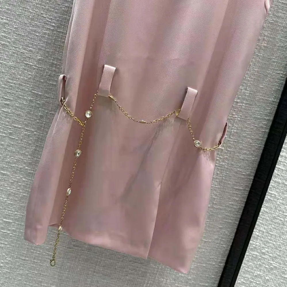 Miu Miu Satin Mini-dress with Jacquard Logo for Women in Pink Miu Miu Satin Mini-dress with Jacquard Logo for Women in Pink