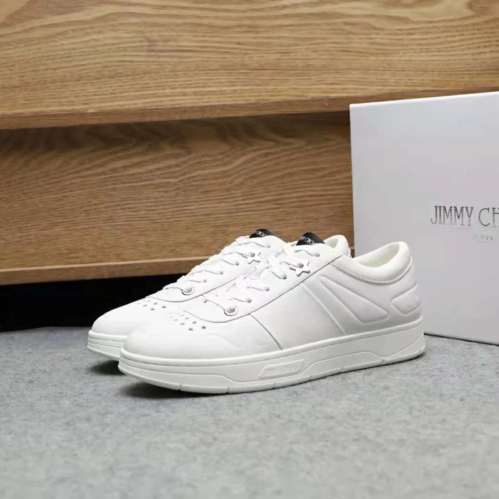 Jimmy Choo Hawaii/M White Calf Leather Lace for Men in Up Trainers
