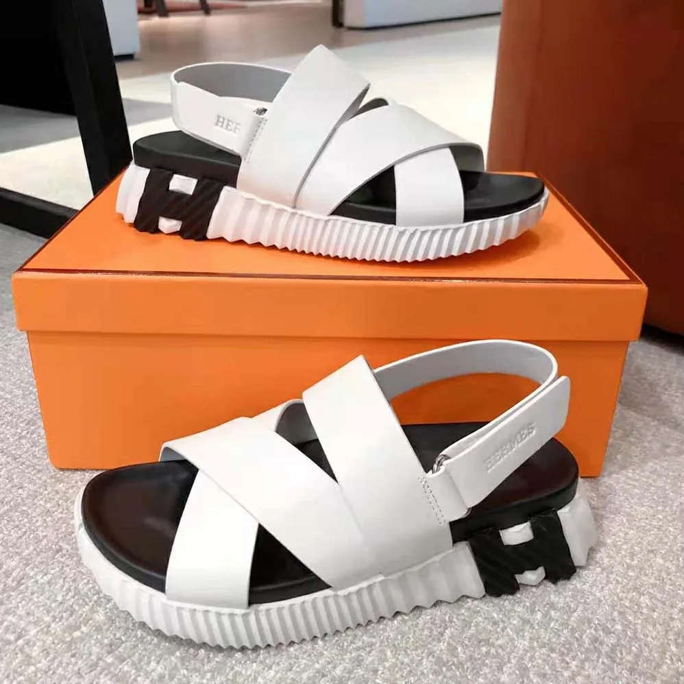 Hermes Electric Sandal in Calfskin for Women in White Hermes Electric Sandal in Calfskin for Women in White