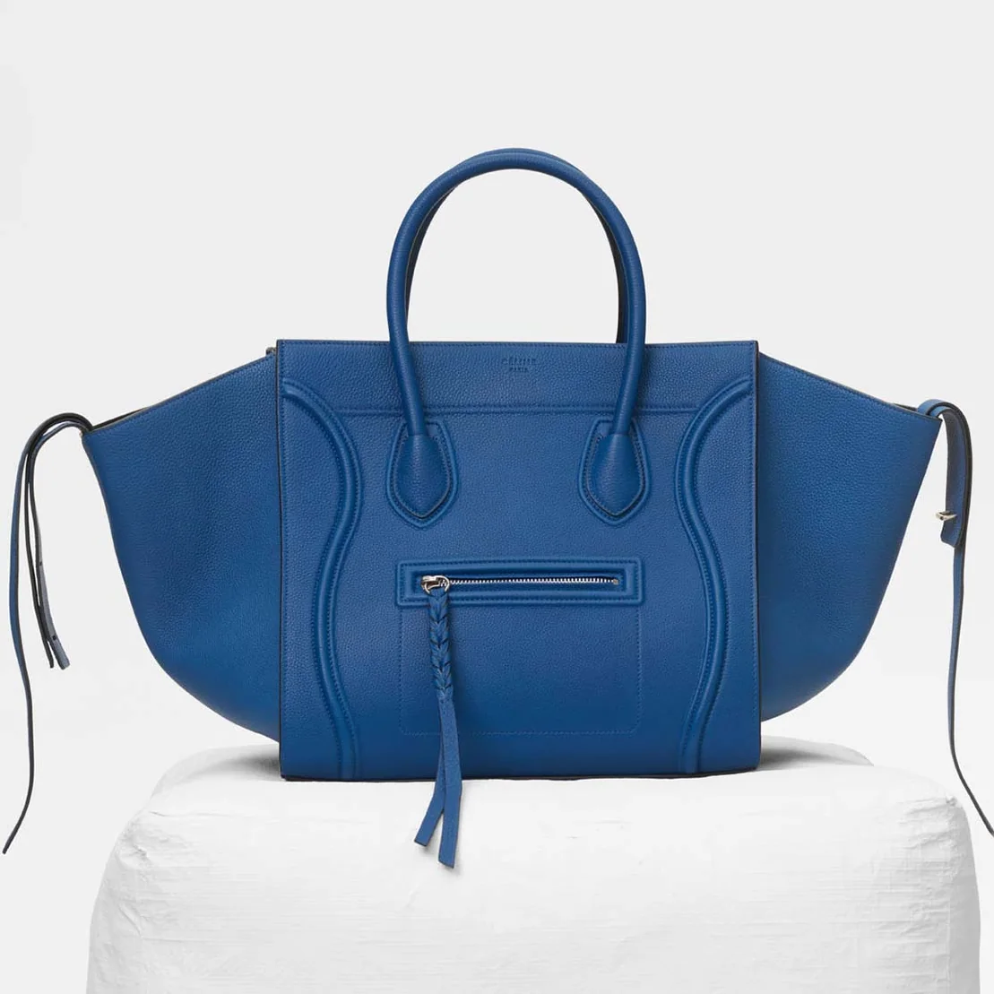 Celine Medium Luggage Phantom Bag in Baby Calfskin Leather in Blue
