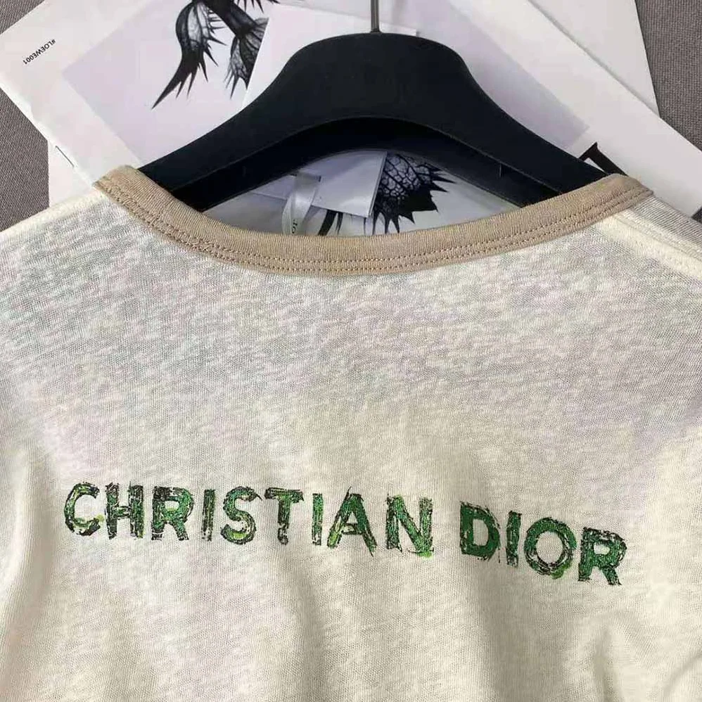 Dior T-Shirt Ecru Princess and Dragon Cotton Jersey and Linen for Women Dior T-Shirt Ecru Princess and Dragon Cotton Jersey and Linen for Women