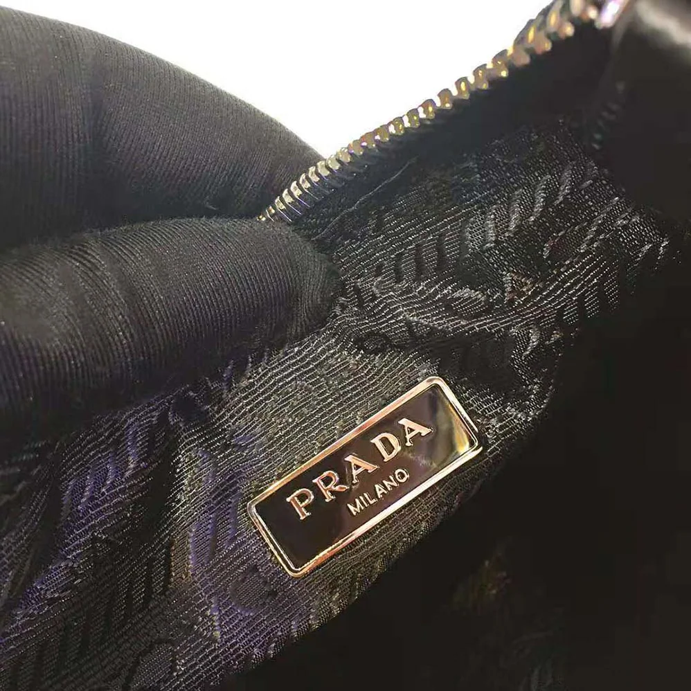 Prada Nylon and Saffiano Leather Mini Bag for Women in Black Prada Nylon and Saffiano Leather Mini Bag for Women in Black
