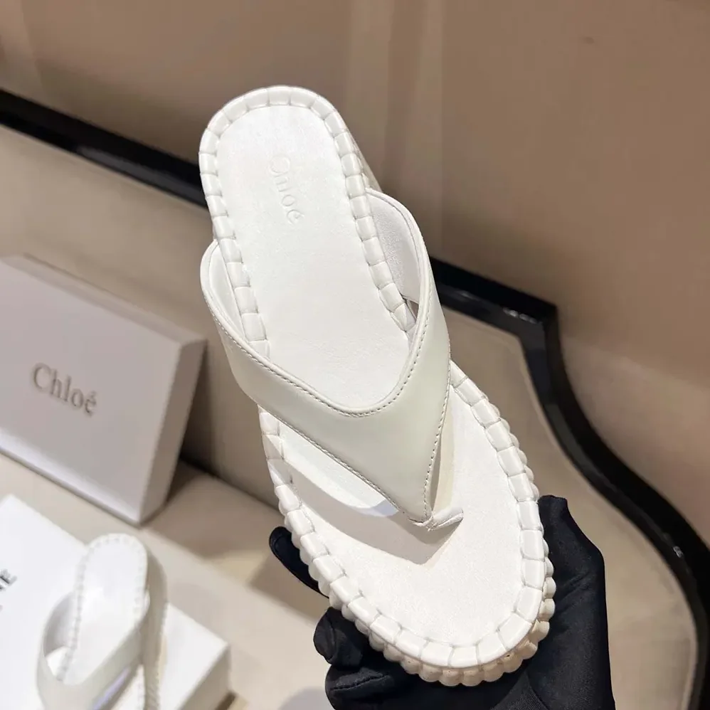Chloe Nama Wedge Slide for Women in White