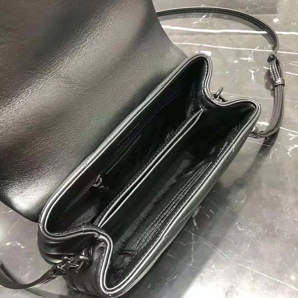 Saint Laurent YSL Loulou Toy Strap Bag in Quilted “Y” Leather for Women in Black