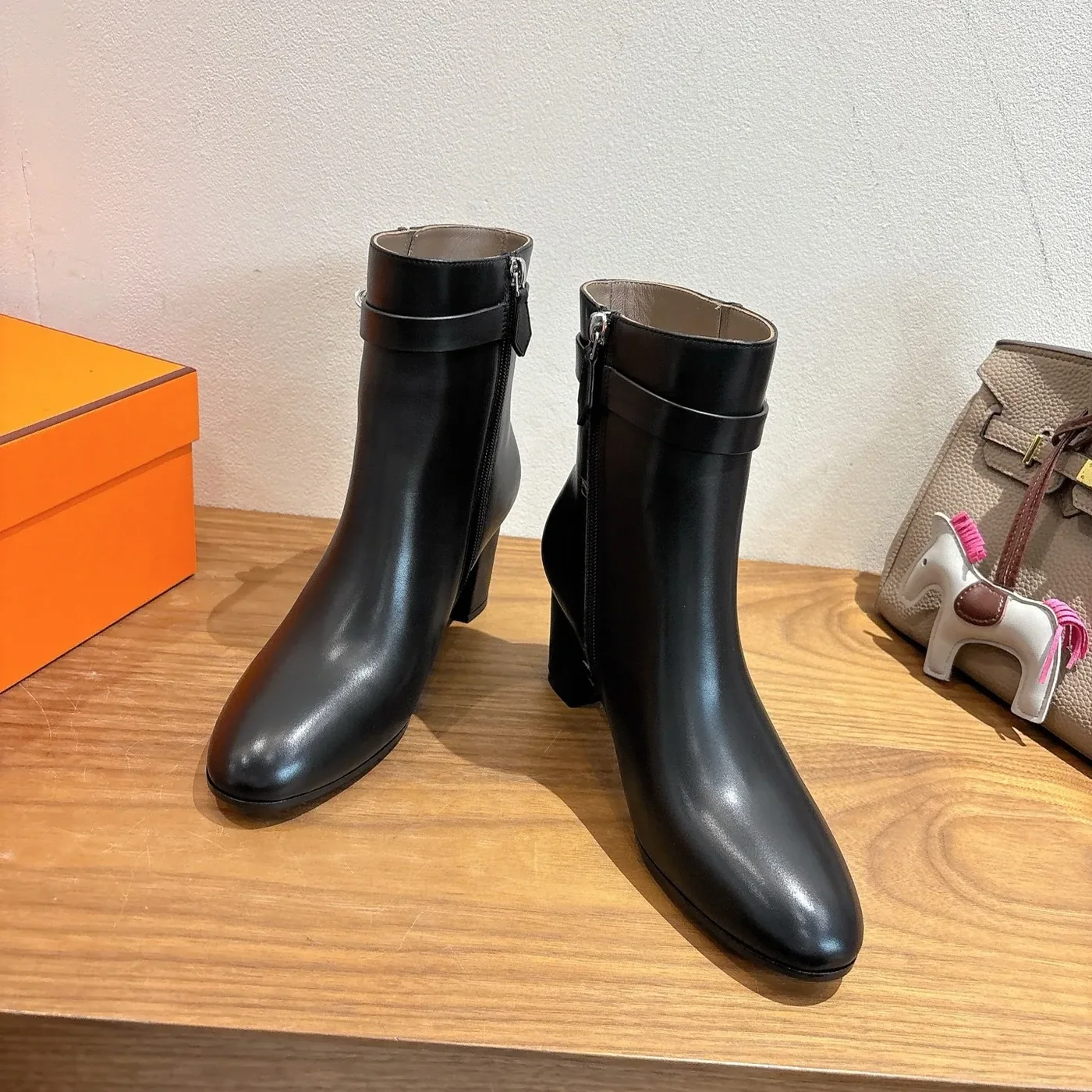 Hermes Saint Germain Ankle Boots Noir