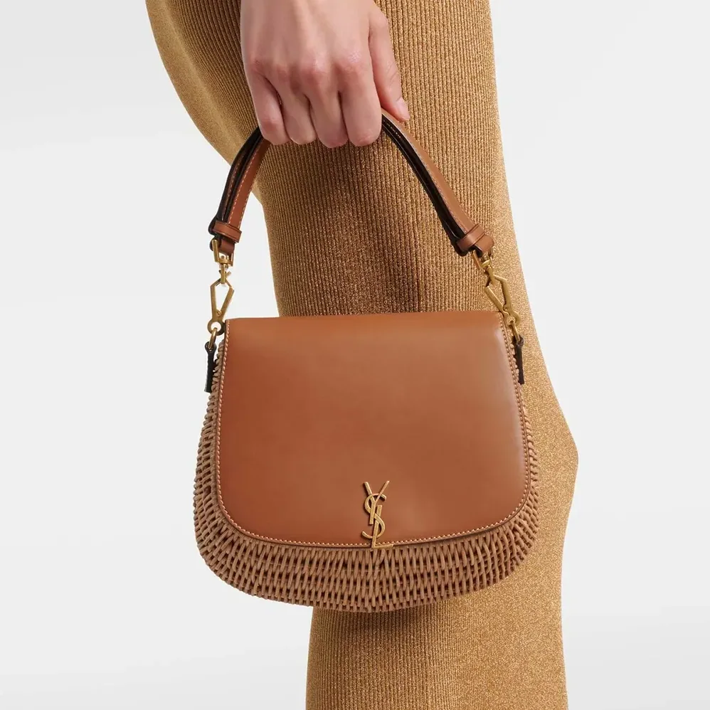 Saint Laurent YSL Mini Voltaire Top Handle Bag in Osier for Women