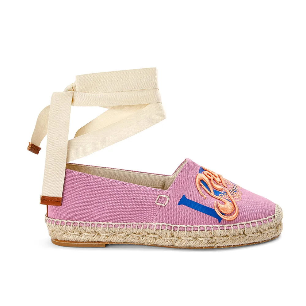 Loewe Paulas Ibiza Espadrille in Canvas for Women in Pink Loewe Paulas Ibiza Espadrille in Canvas for Women in Pink