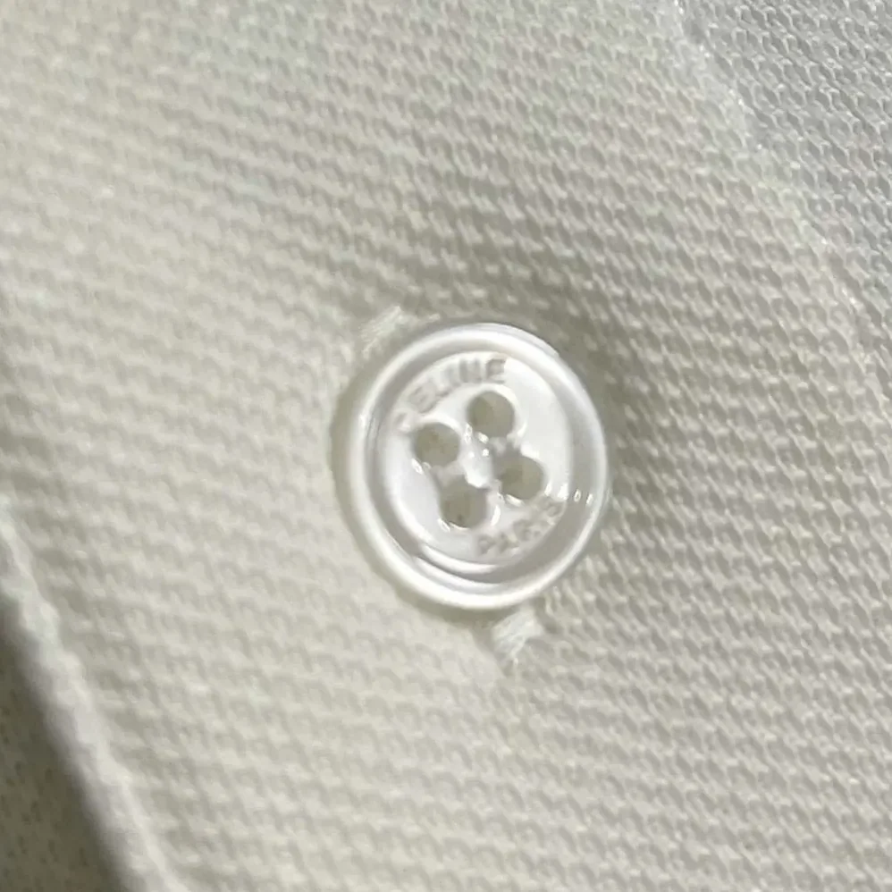 Celine Polo Shirt in Pique Cotton Jersey for Men in White