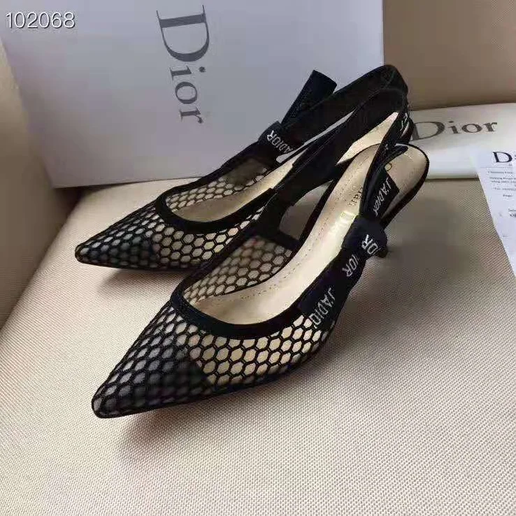Dior J'adior Slingback in Mesh in 6.5 cm Heel for Women in Black Dior J'adior Slingback in Mesh in 6.5 cm Heel for Women in Black