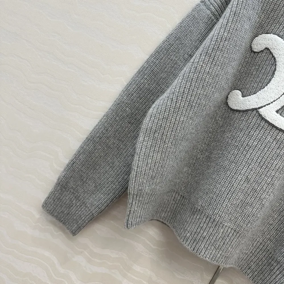 Celine Crew Neck Sweater In Ribbed Wool for Men