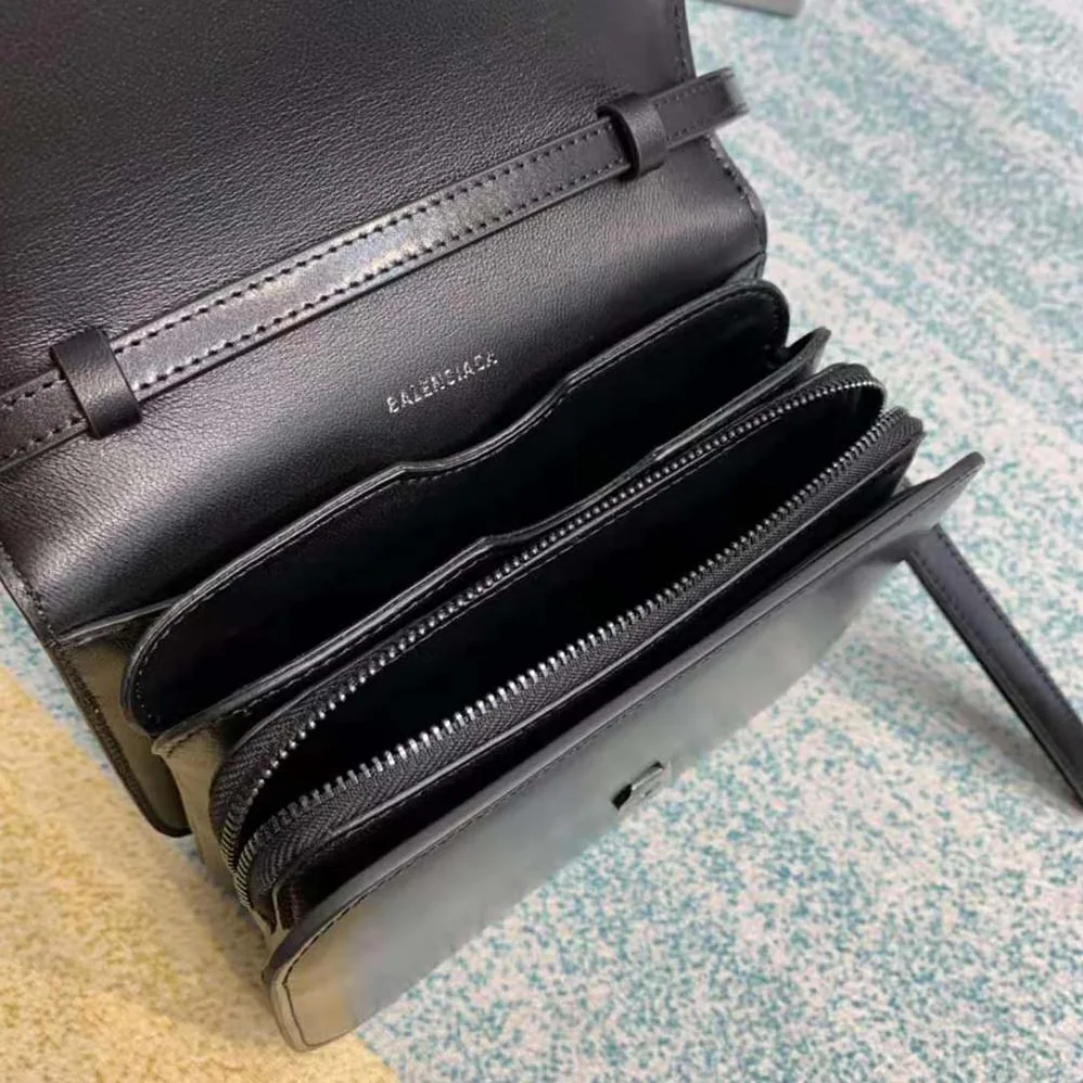 Balenciaga B Small Bag in Black Shiny Calfskin for Women