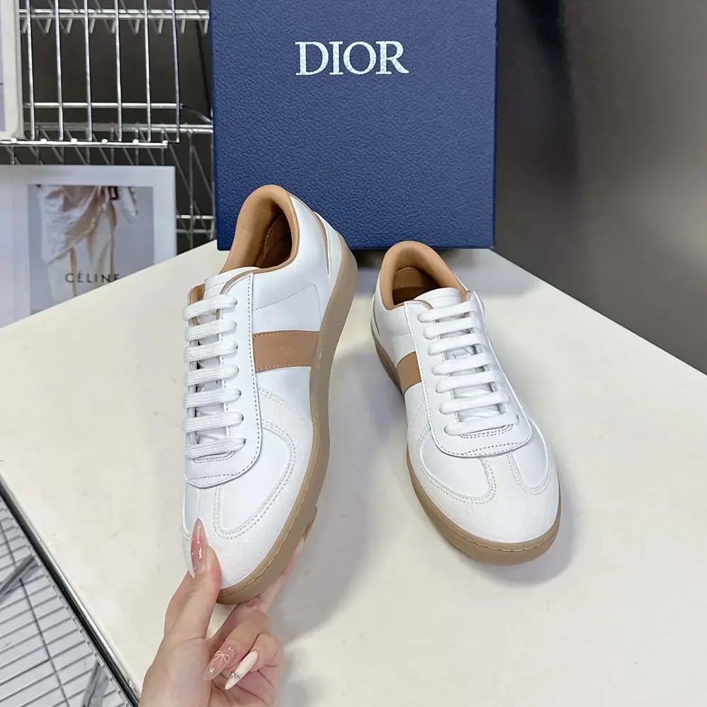 Dior B01 Matchpoint Sneaker Cognac and White Smooth Calfskin with White Suede for Men Dior B01 Matchpoint Sneaker Cognac and White Smooth Calfskin with White Suede for Men