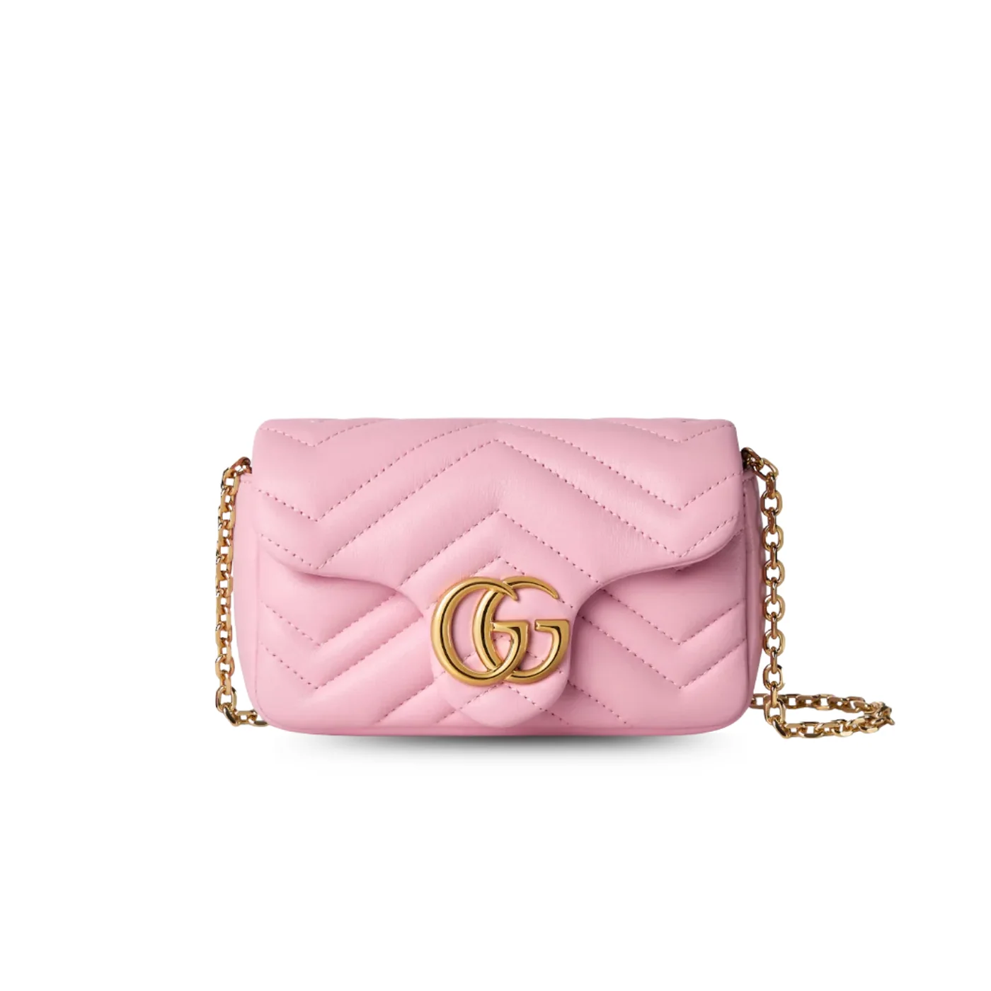 Gucci Marmont Mini Shoulder Bag in Light Pink Gold Hardware