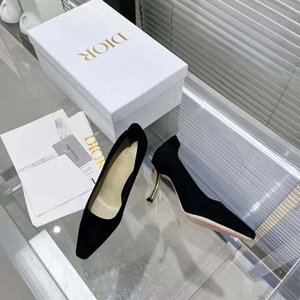 Dior D-Fame Pump Black Suede Calfskin for Women