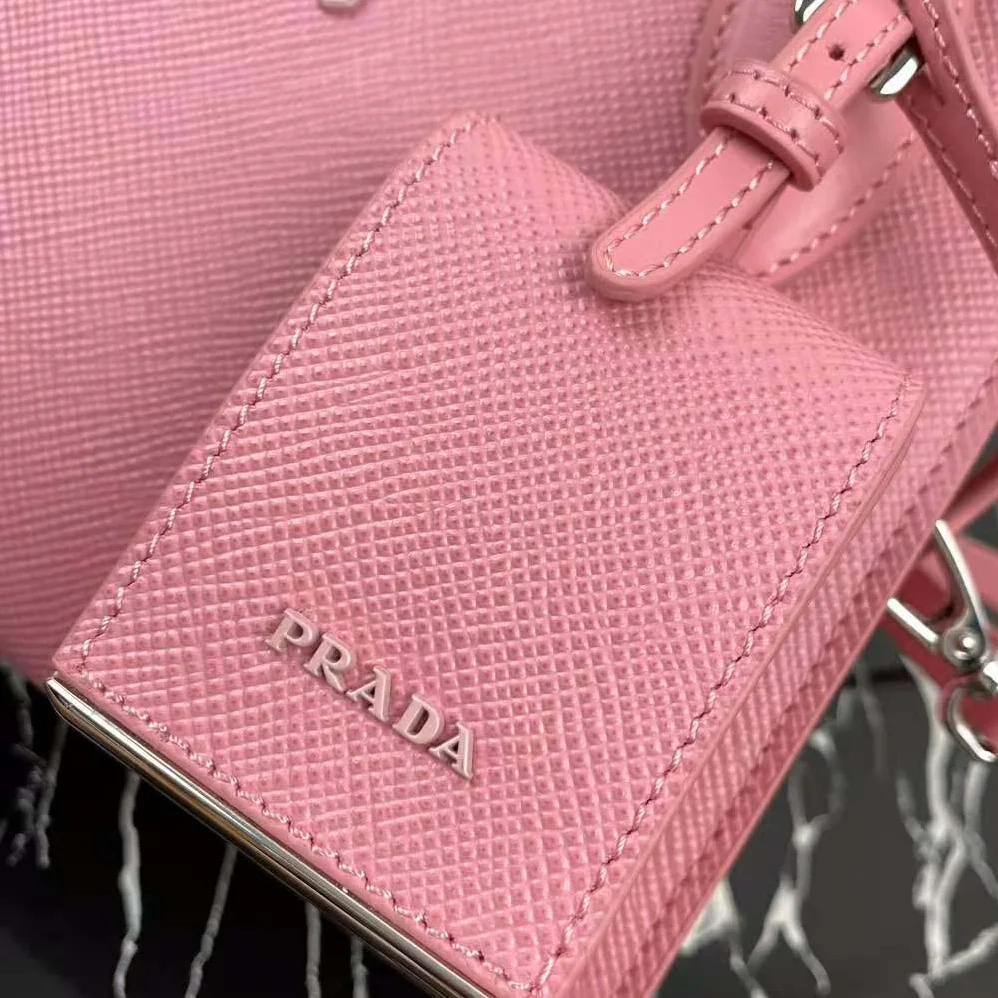 Prada Saffiano Leather Prada Monochrome Bag for Women in Pink Prada Saffiano Leather Prada Monochrome Bag for Women in Pink