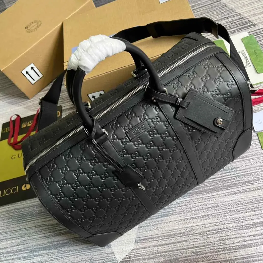 Gucci Gg Black Carry in On Duffle Black /