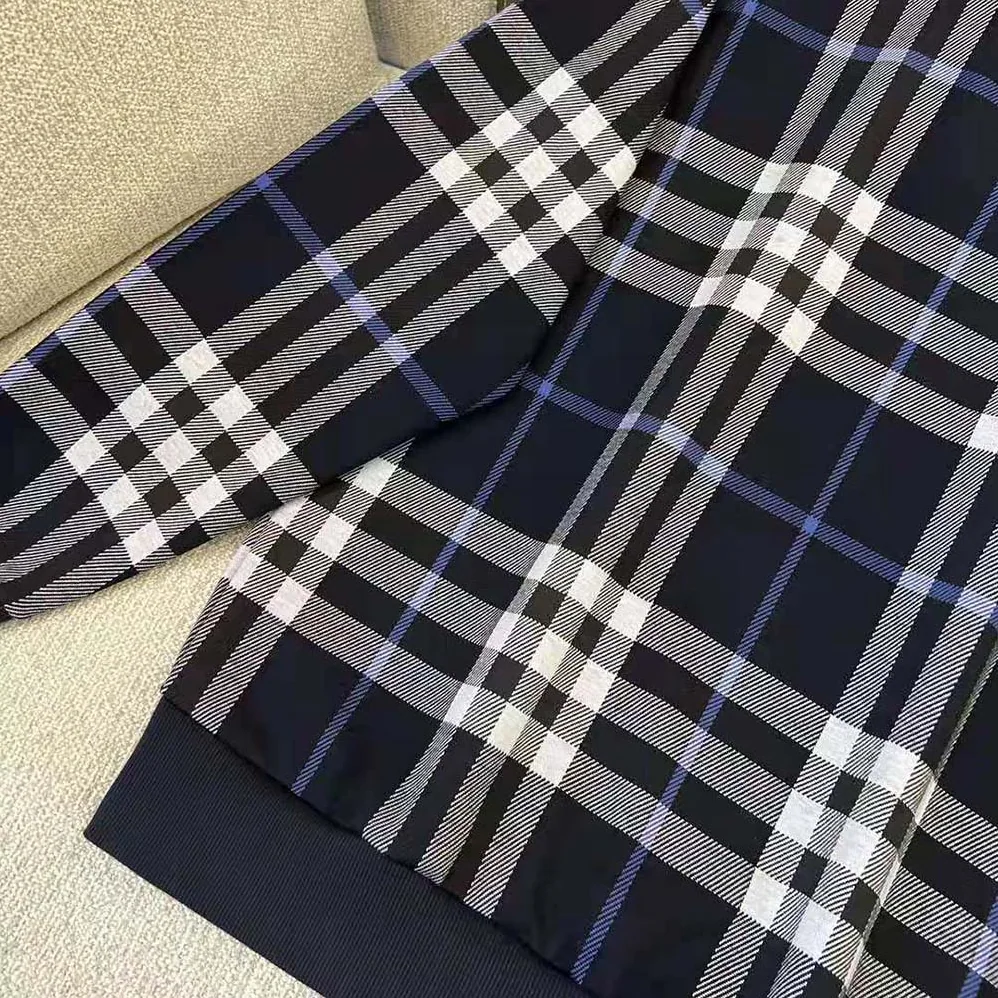 Burberry Check Cotton Jacquard Hoodie for Men in Blue