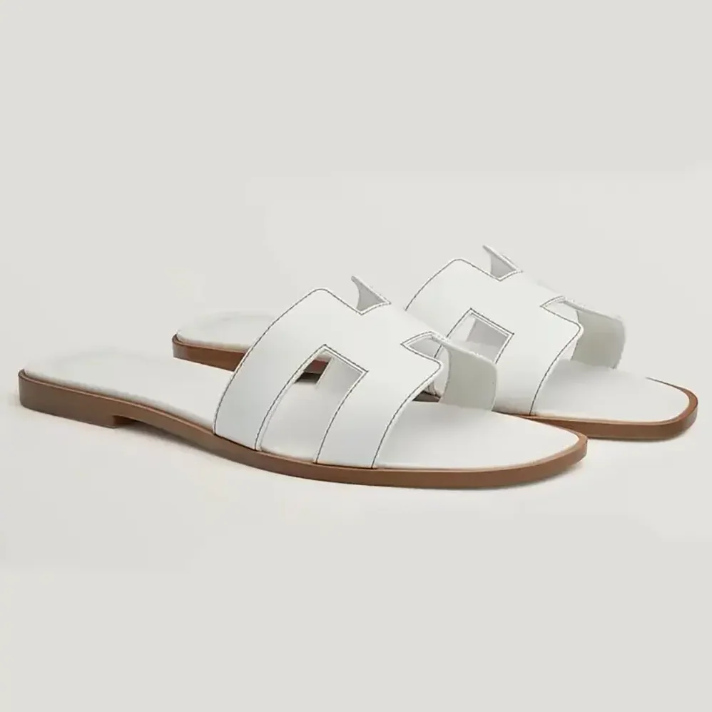 Hermes Oran Sandal for Women in White Hermes Oran Sandal for Women in White