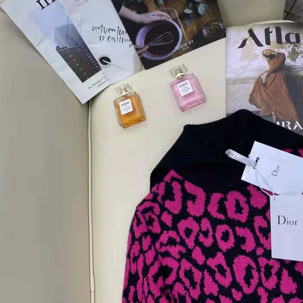 Dior Sweater Raspberry and Black Pop Mizza Cashmere for Women Dior Sweater Raspberry and Black Pop Mizza Cashmere for Women