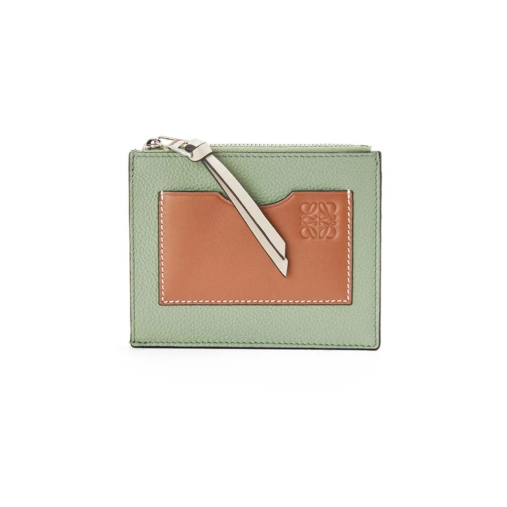 Loewe Coin Cardholder in Soft Grained Calfskin for Women in Lime Loewe Coin Cardholder in Soft Grained Calfskin for Women in Lime