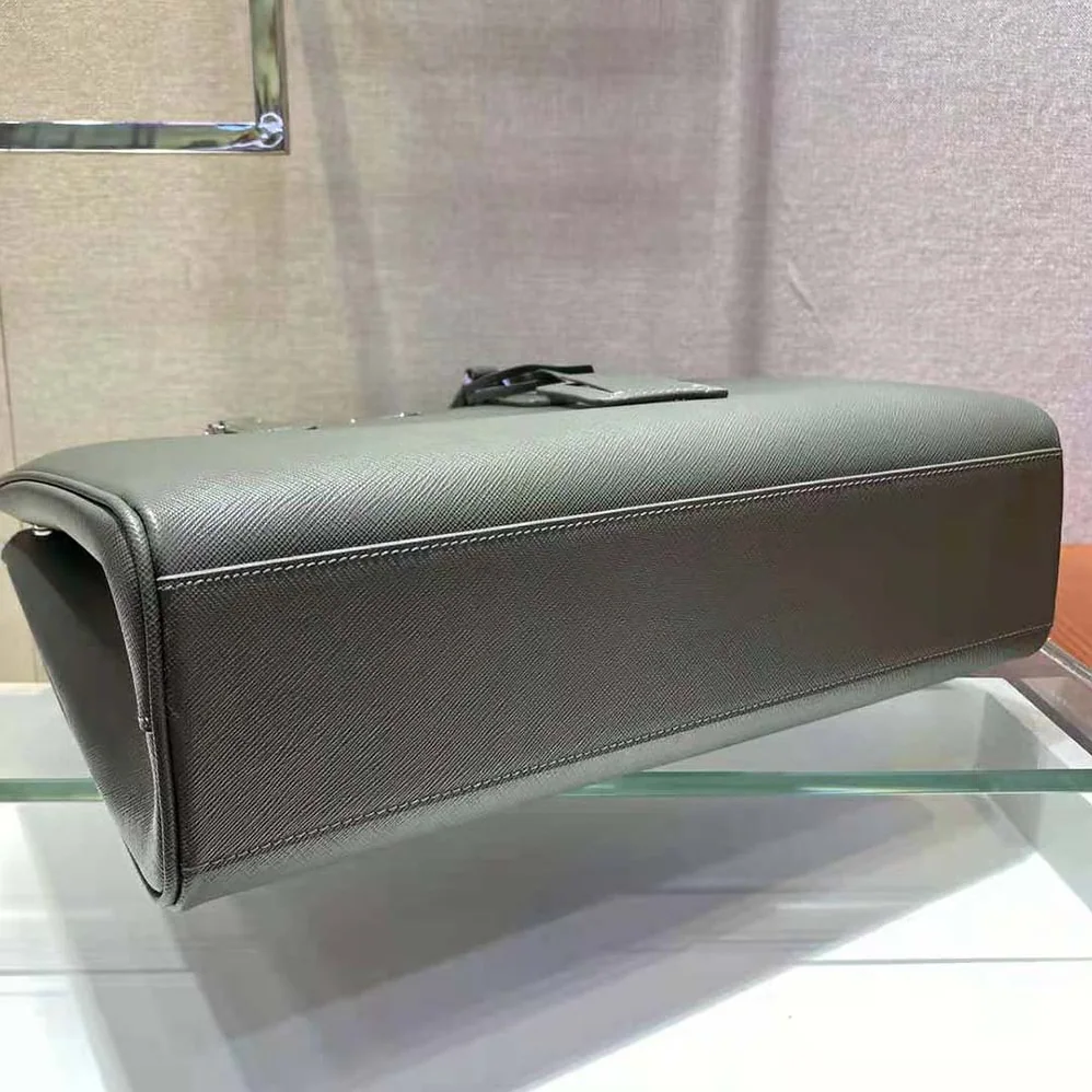 Prada Saffiano Leather Prada Galleria Bag for Men in Silver