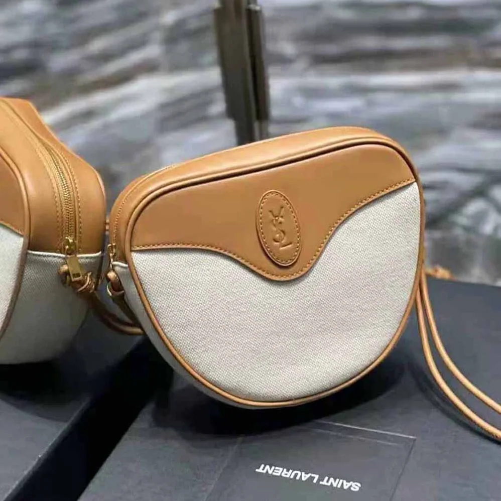 Saint Laurent YSL Monogramme Coeur Bag in Canvas and Vintage Leather for Women