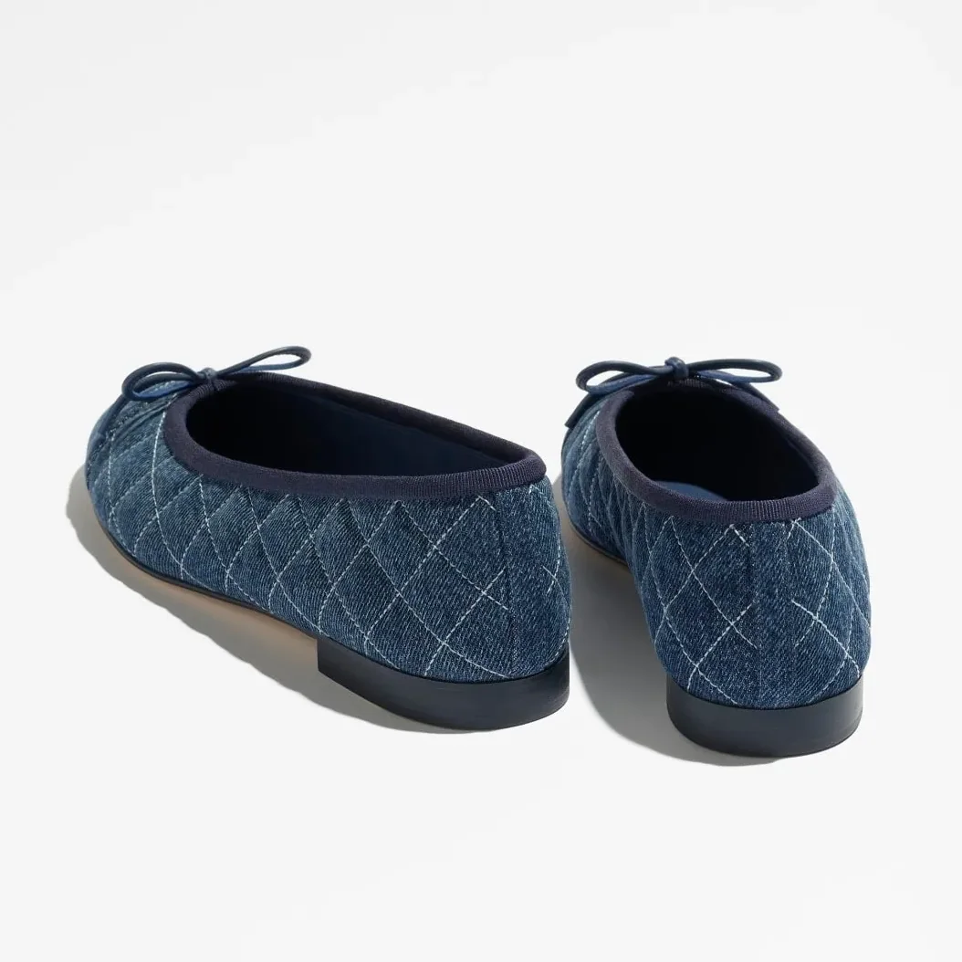 Chanel Ballet Flats Blue Denim --U7648