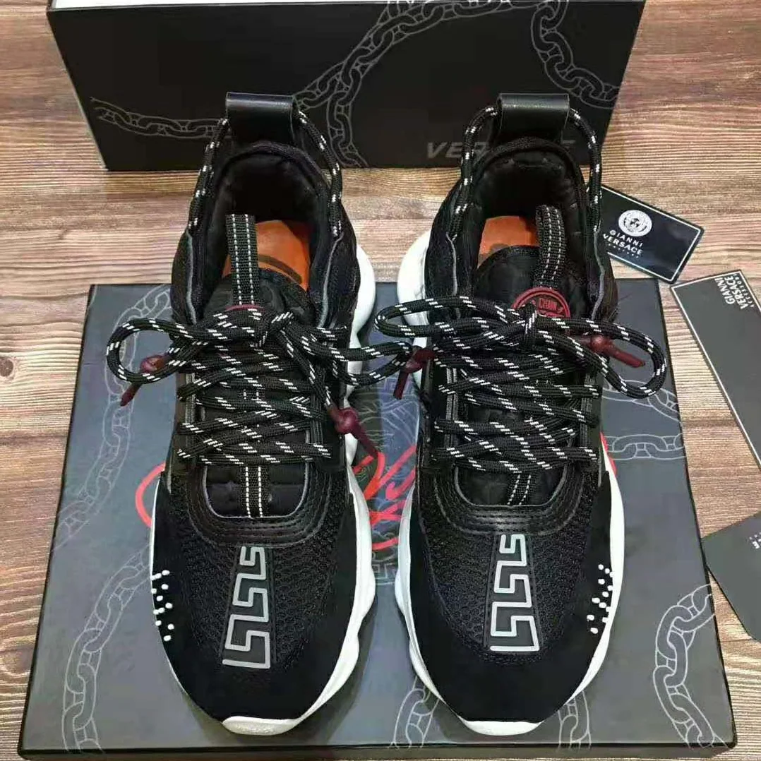 Versace Chain Reaction Sneakers for Men in Black