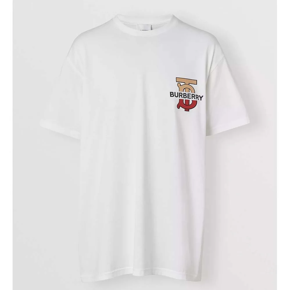 Burberry Monogram Motif Cotton Oversized T-Shirt for Men in White
