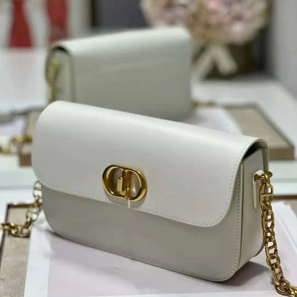 Dior 30 Montaigne Avenue Bag Dusty Ivory Box Calfskin for Women