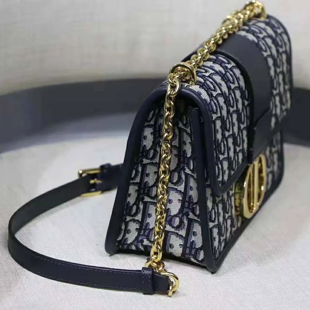 Dior 30 Montaigne Chain Bag Blue Dior Oblique Jacquard for Women Dior 30 Montaigne Chain Bag Blue Dior Oblique Jacquard for Women