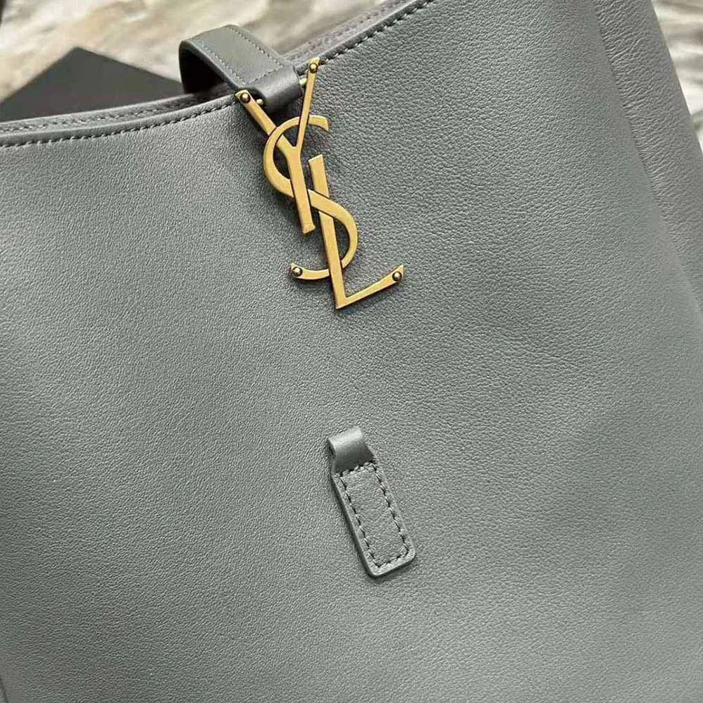 Saint Laurent YSL Le 5 à 7 Soft Small Hobo Bag in Smooth Leather for Women in Gray
