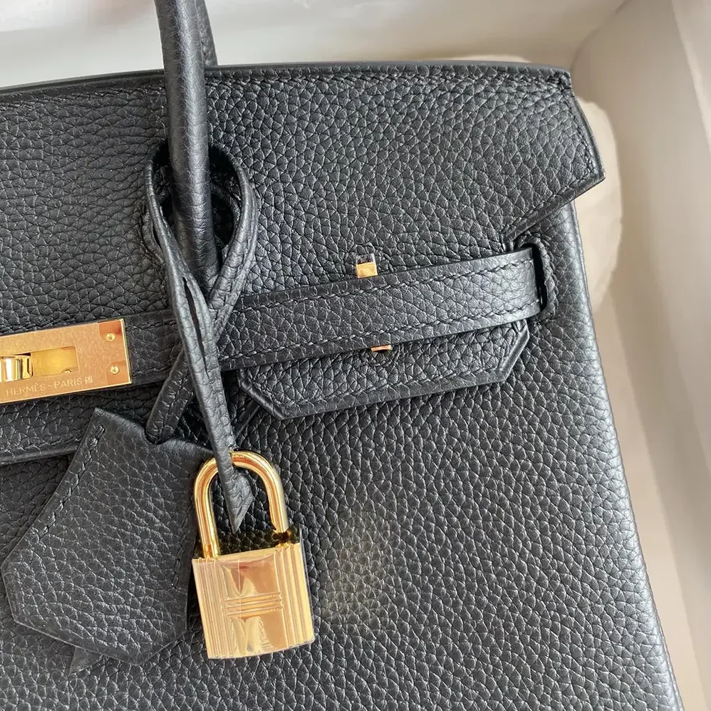 Hermes Birkin 30 Bag in Epsom Leather with Gold Hardware in Black/Gold