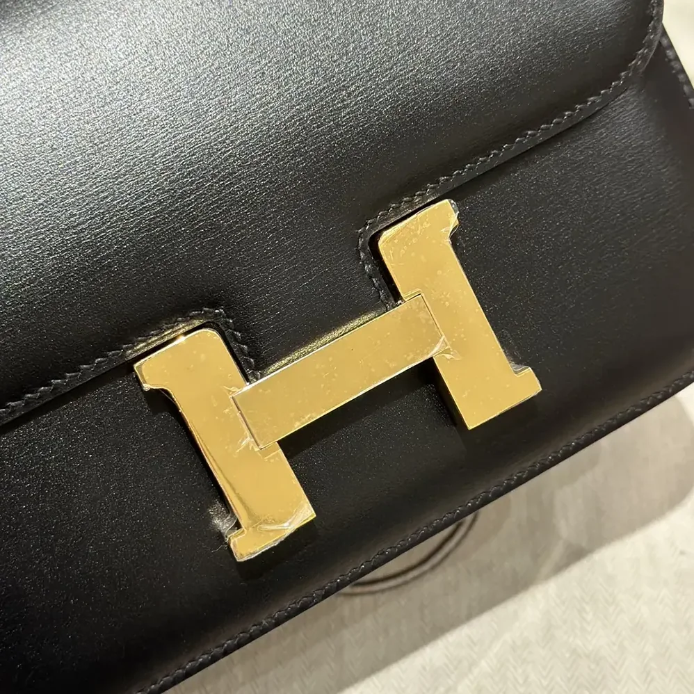 Hermes Constance 18 Bag Box Calf Leather for Women in Black