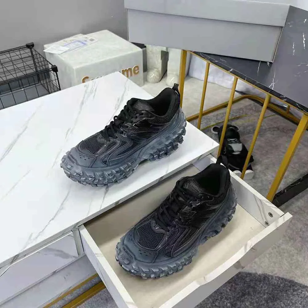 Balenciaga Defender Sneaker in Black Mesh and Nylon for Unisex Balenciaga Defender Sneaker in Black Mesh and Nylon for Unisex