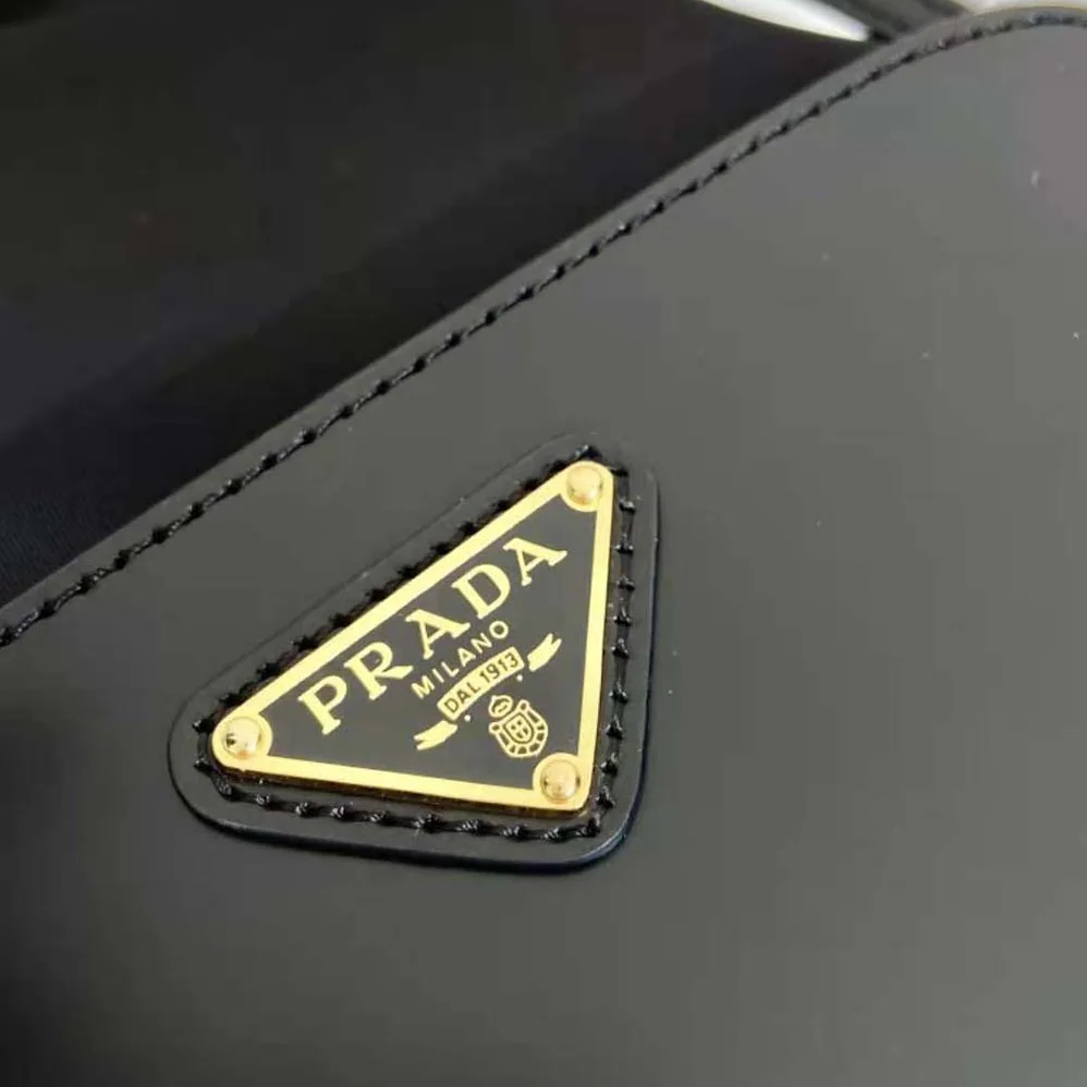 Prada Re-Nylon and Brushed Leather Bag for Women in Black