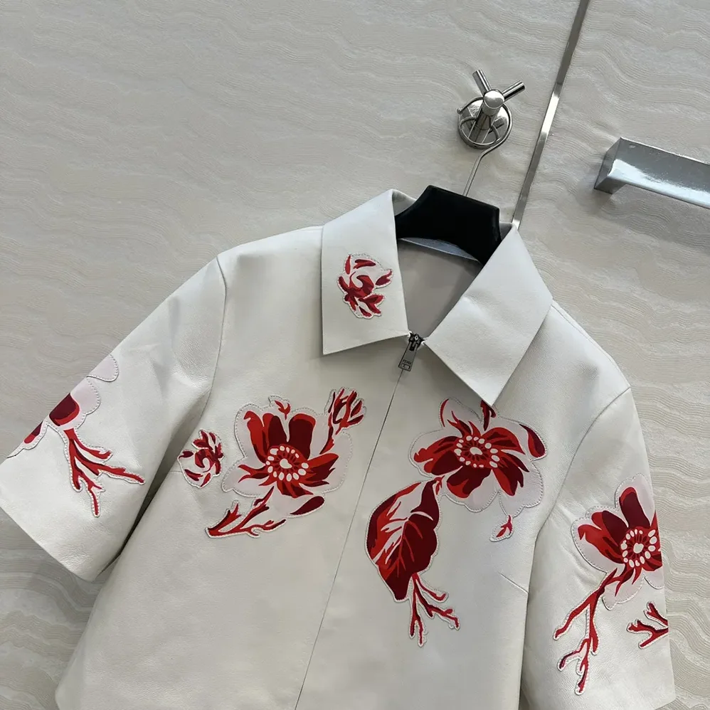 Fendi White Inlaid Leather Jacket for Women Fendi White Inlaid Leather Jacket for Women