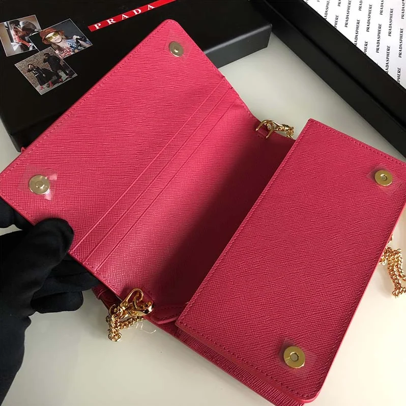 Prada Saffiano Leather Mini Bag for Women in Pink