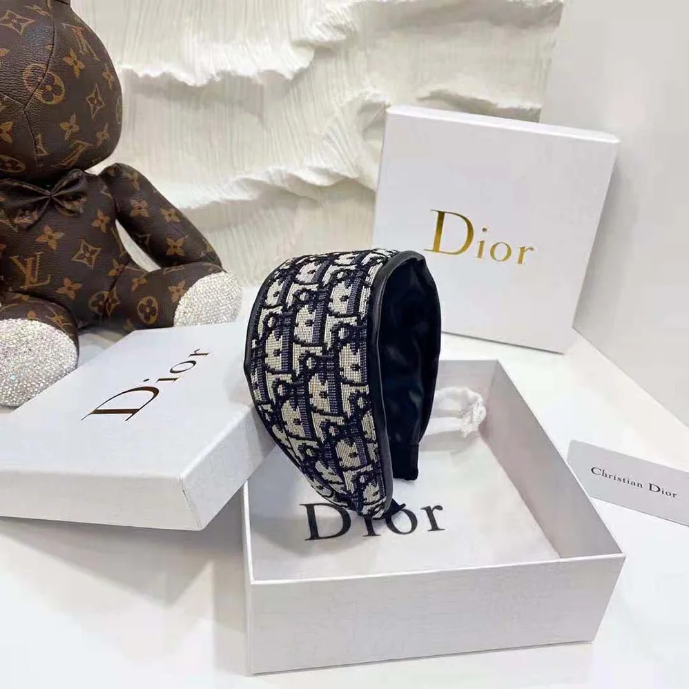 Dior D for Women in Oblique Headband Navy Cotton