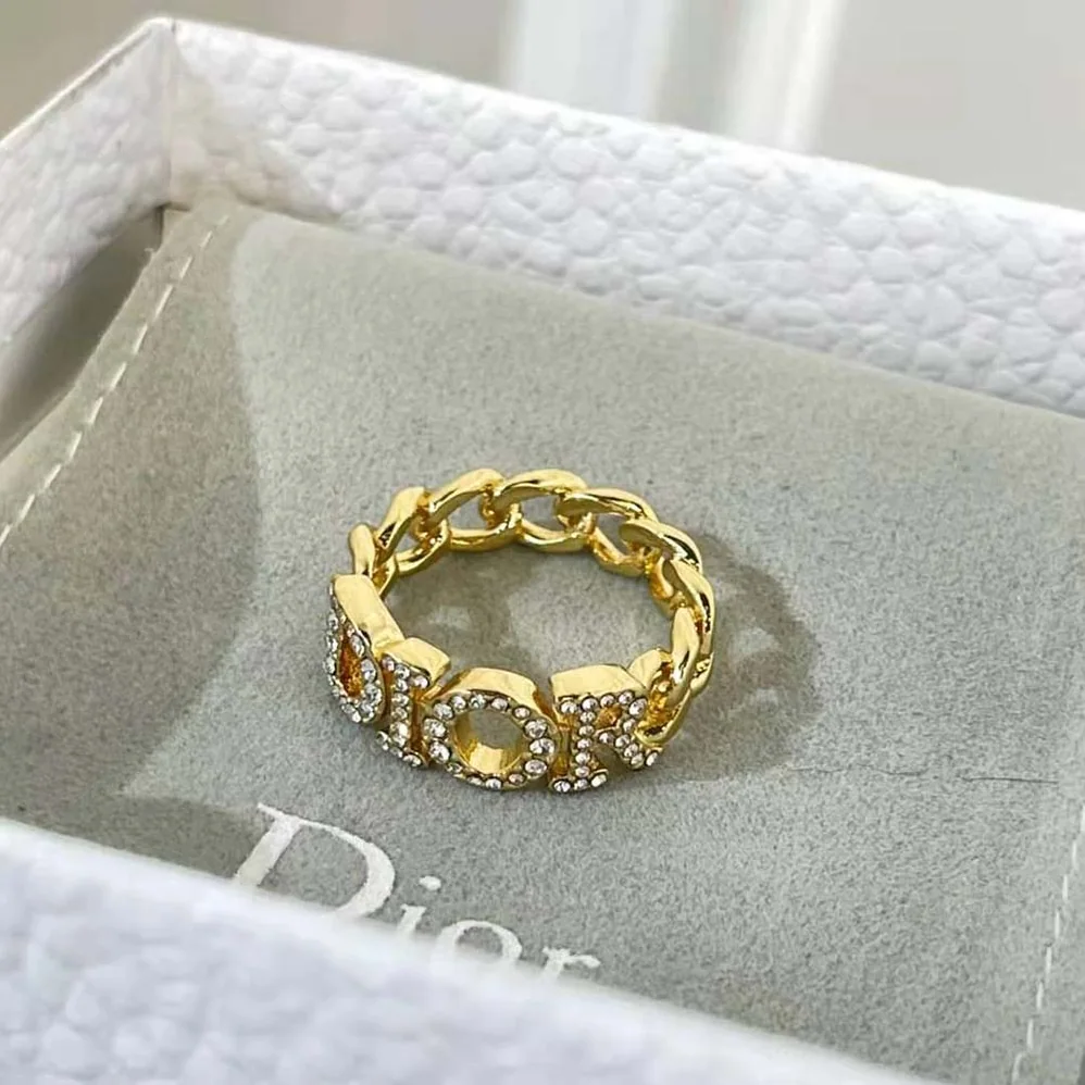 Dior Dio(r)evolution Ring Gold-Finish Metal and White Crystals for Women