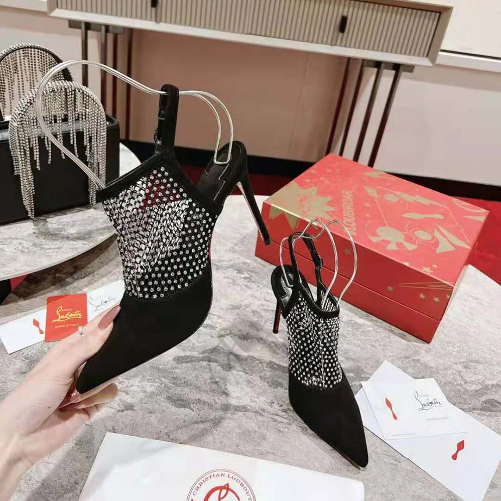 Christian Louboutin Plougesta Pump Strass in 100 mm Heel Height for Women in Black