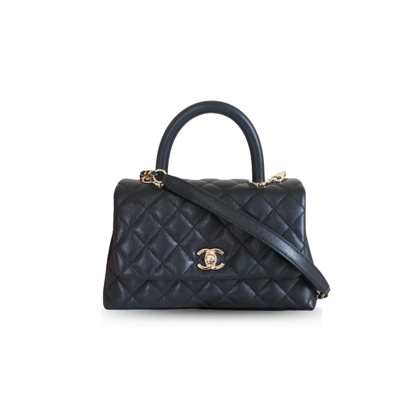 Chanel Coco With Top Handle Bag Black / Chanel Coco With Top Handle Bag Black /