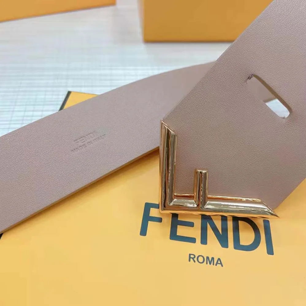 Fendi Beige Leather Belt for Women